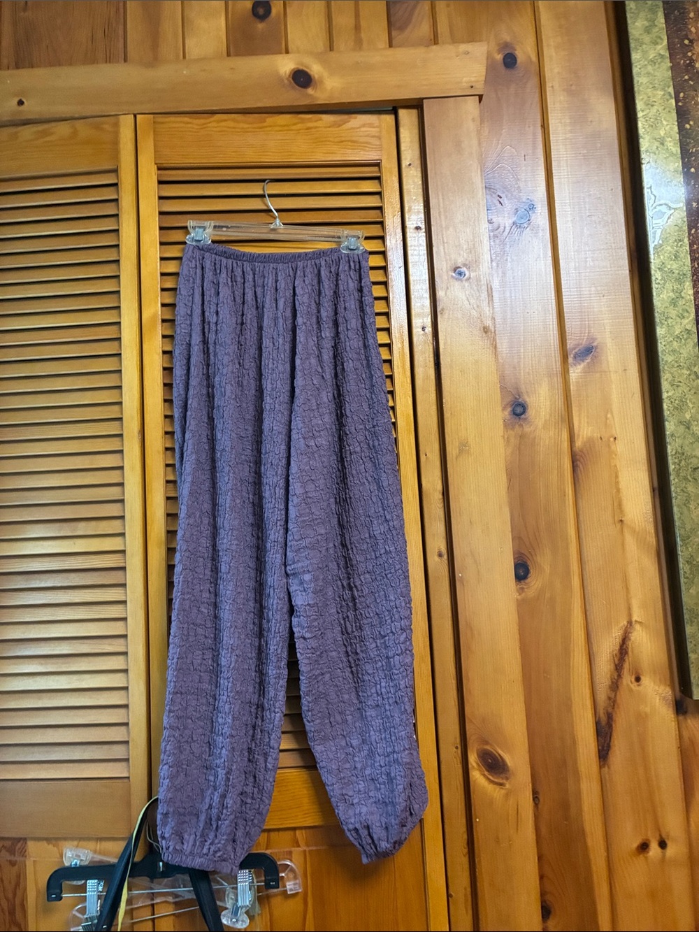 Zara Mauve Textured Elastic-Waist Joggers length 37”waist 15”rubber around